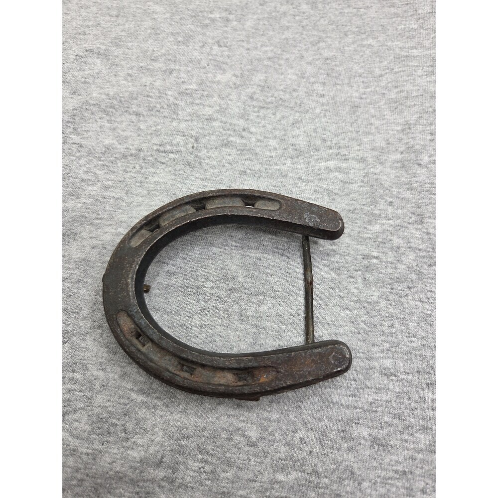 Antique Real Heat Forged Horseshoe Equestrian Belt Buckle